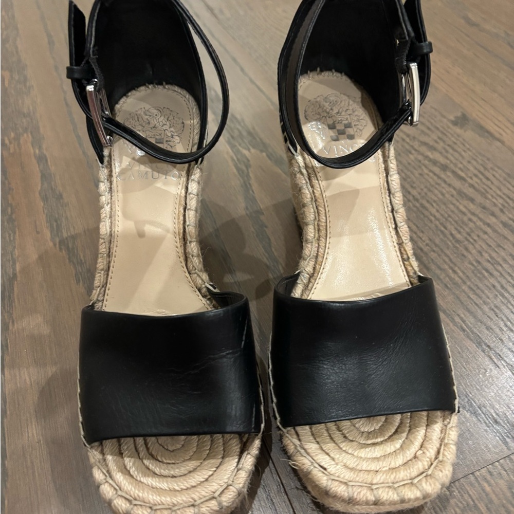 Vince Camuto Black Espadrille Wedges